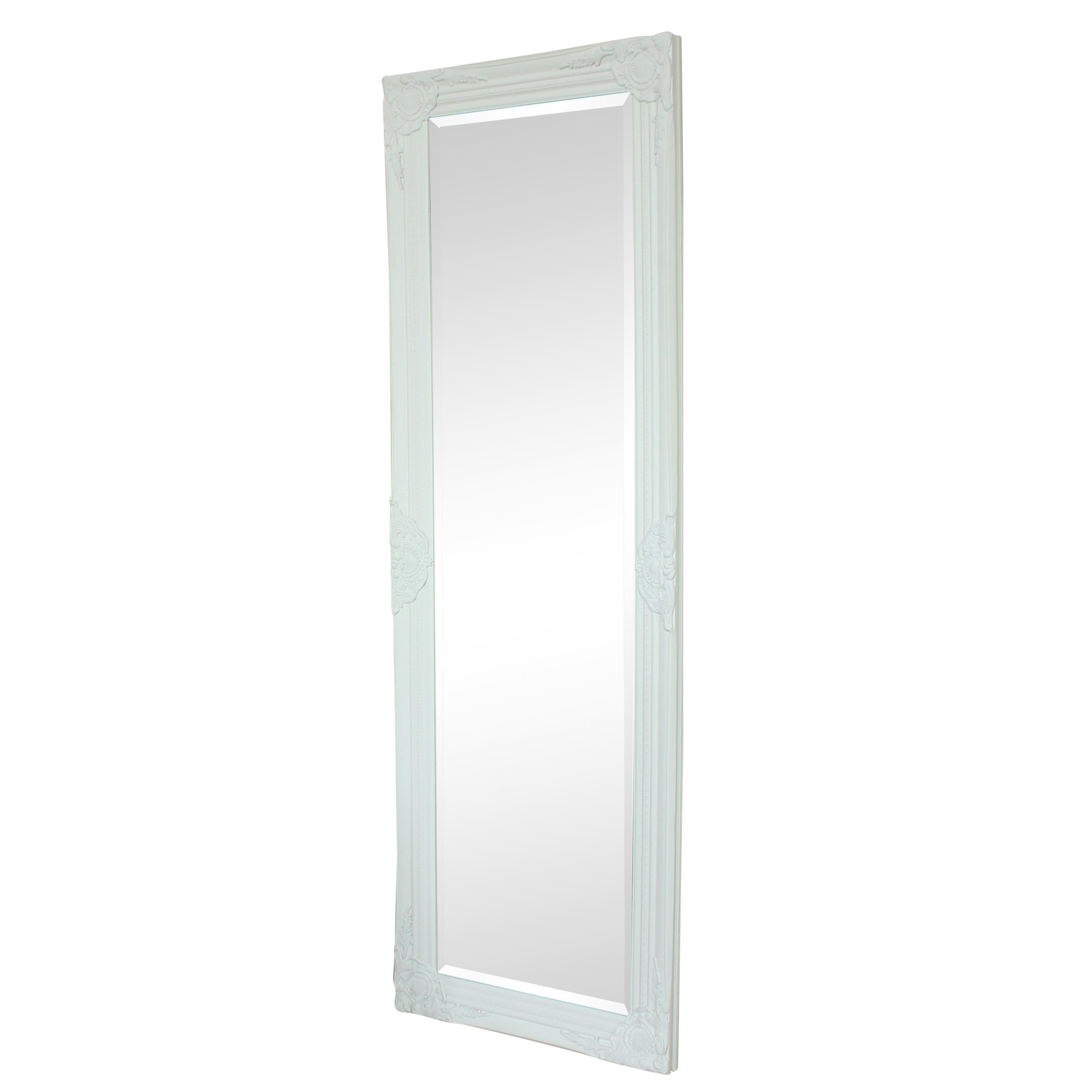 Tall / Long White Ornate Wall / Leaner Mirror 47cm X 142cm - image 1