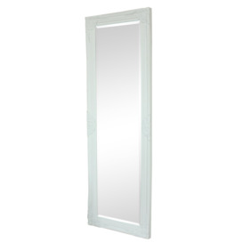 Tall / Long White Ornate Wall / Leaner Mirror 47cm X 142cm - thumbnail 1