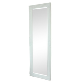 Tall / Long White Ornate Wall / Leaner Mirror 47cm X 142cm