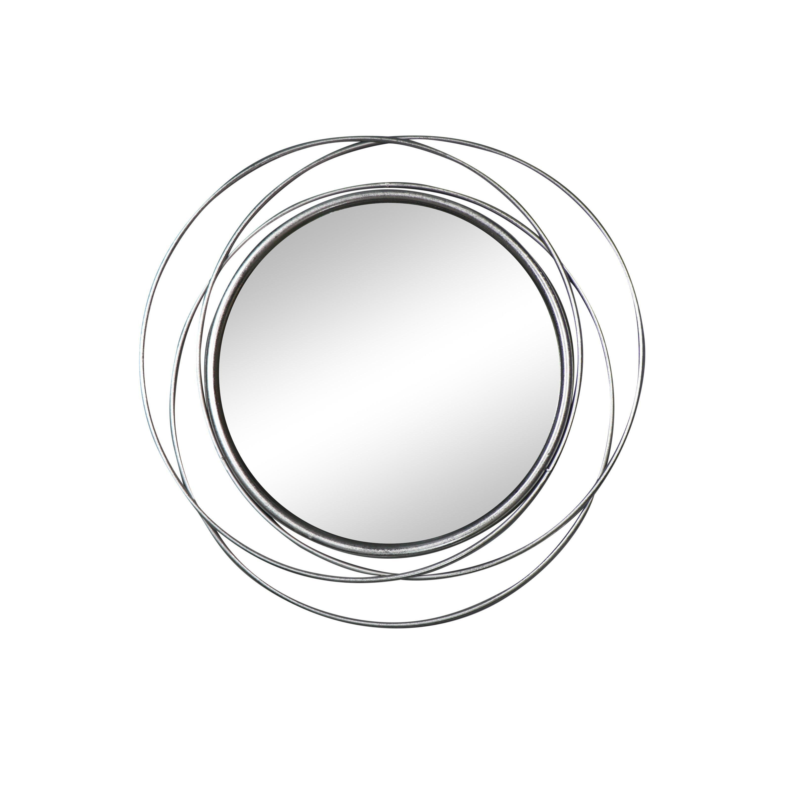Large Round Antique Silver Swirl Mirror 80cm X 80cm - image 1