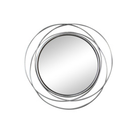 Large Round Antique Silver Swirl Mirror 80cm X 80cm - thumbnail 1
