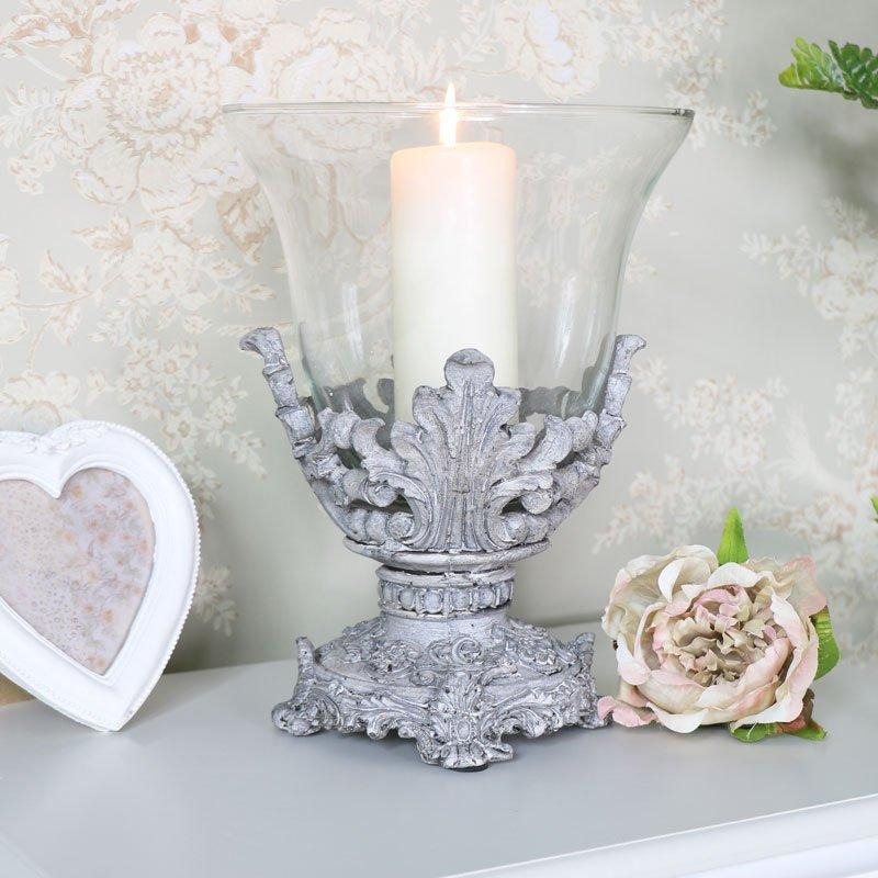 Ornate Candle Holder With Glass - image 1