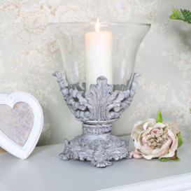 Ornate Candle Holder With Glass - thumbnail 2