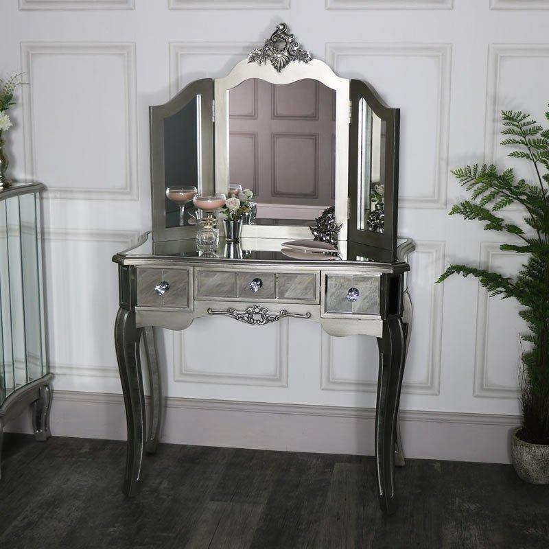 Mirrored Dressing Table And Vanity Mirror - Tiffany Range - image 1