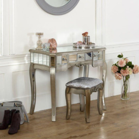 Mirrored Dressing Table And Stool - Tiffany Range - thumbnail 1