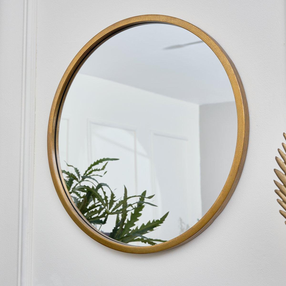 Large Round Gold Wall Mirror 50cm X 50cm - image 1
