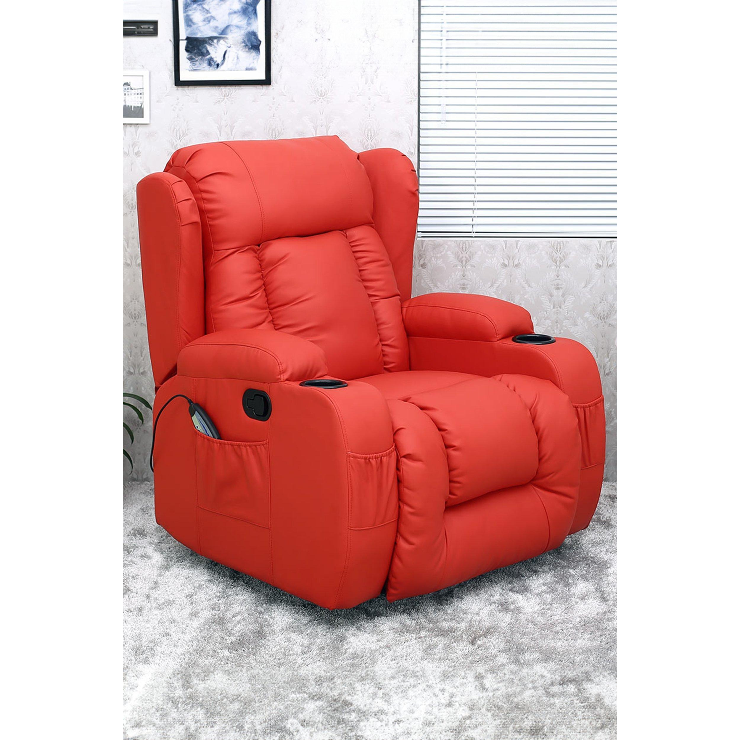 Caesar Bonded Leather Recliner Rocking Swivel Heat & Massage Chair - image 1