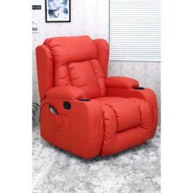 Caesar Bonded Leather Recliner Rocking Swivel Heat & Massage Chair - thumbnail 1