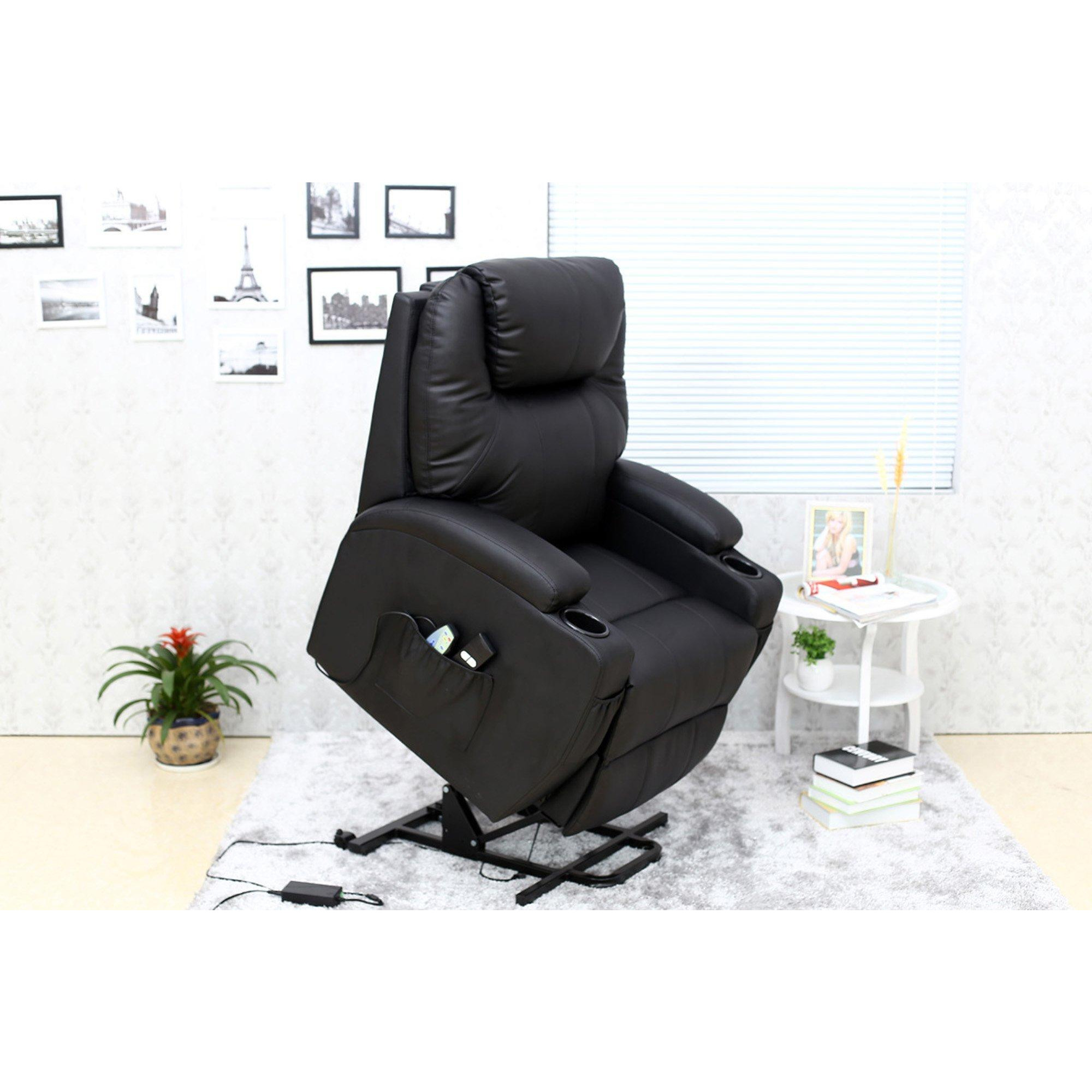 Cinemo Single Motor Rise Recliner Bonded Leather Heat & Massage Chair - image 1