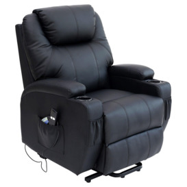 Cinemo Single Motor Rise Recliner Bonded Leather Heat & Massage Chair - thumbnail 2