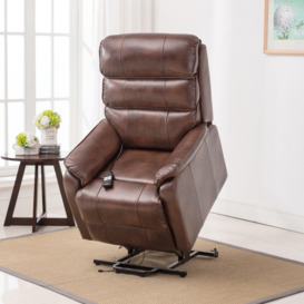 Buckingham Dual Motor Electric Rise Recliner Bonded Leather Chair