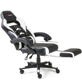 Turbo Reclining Sports Racing Office Desk Faux Leather Gaming Chair - thumbnail 3