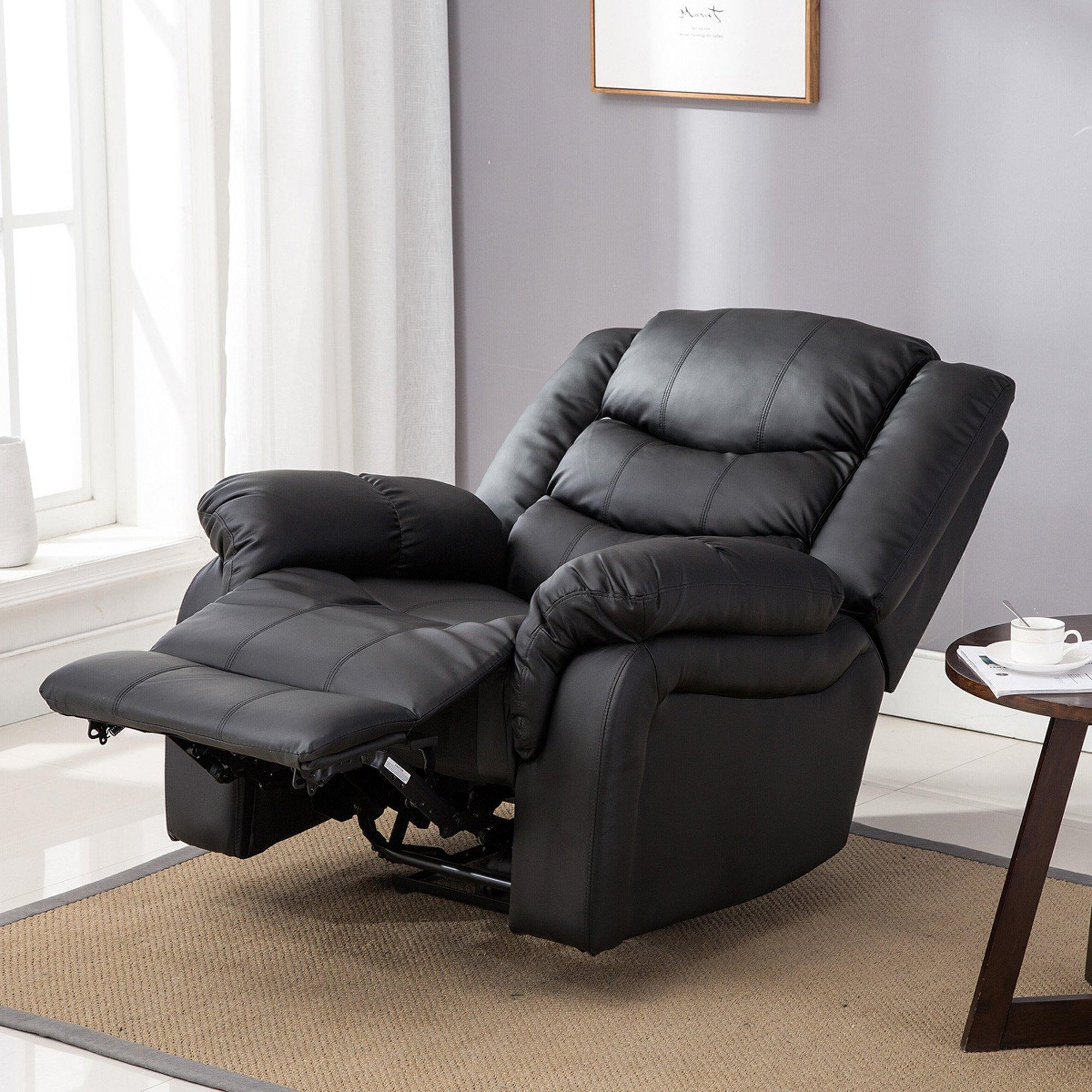 Seattle Electric Automatic Recliner Home Lounge Bonded Leather Chair - image 1