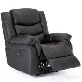 Seattle Electric Automatic Recliner Home Lounge Bonded Leather Chair - thumbnail 3