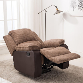 Postana Jumbo Cord Fabric Manual Reclining Lounge Recliner Chair