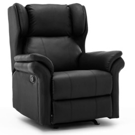 Oakley Manual Recliner Rocking Chair Wingback Design Bonded Leather - thumbnail 2