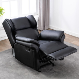 Oakley Manual Recliner Rocking Chair Wingback Design Bonded Leather - thumbnail 1