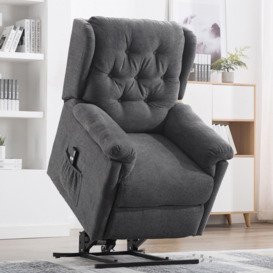 Barnsley Fabric Electric Single Motor Rise Recliner Mobility Armchair - thumbnail 1