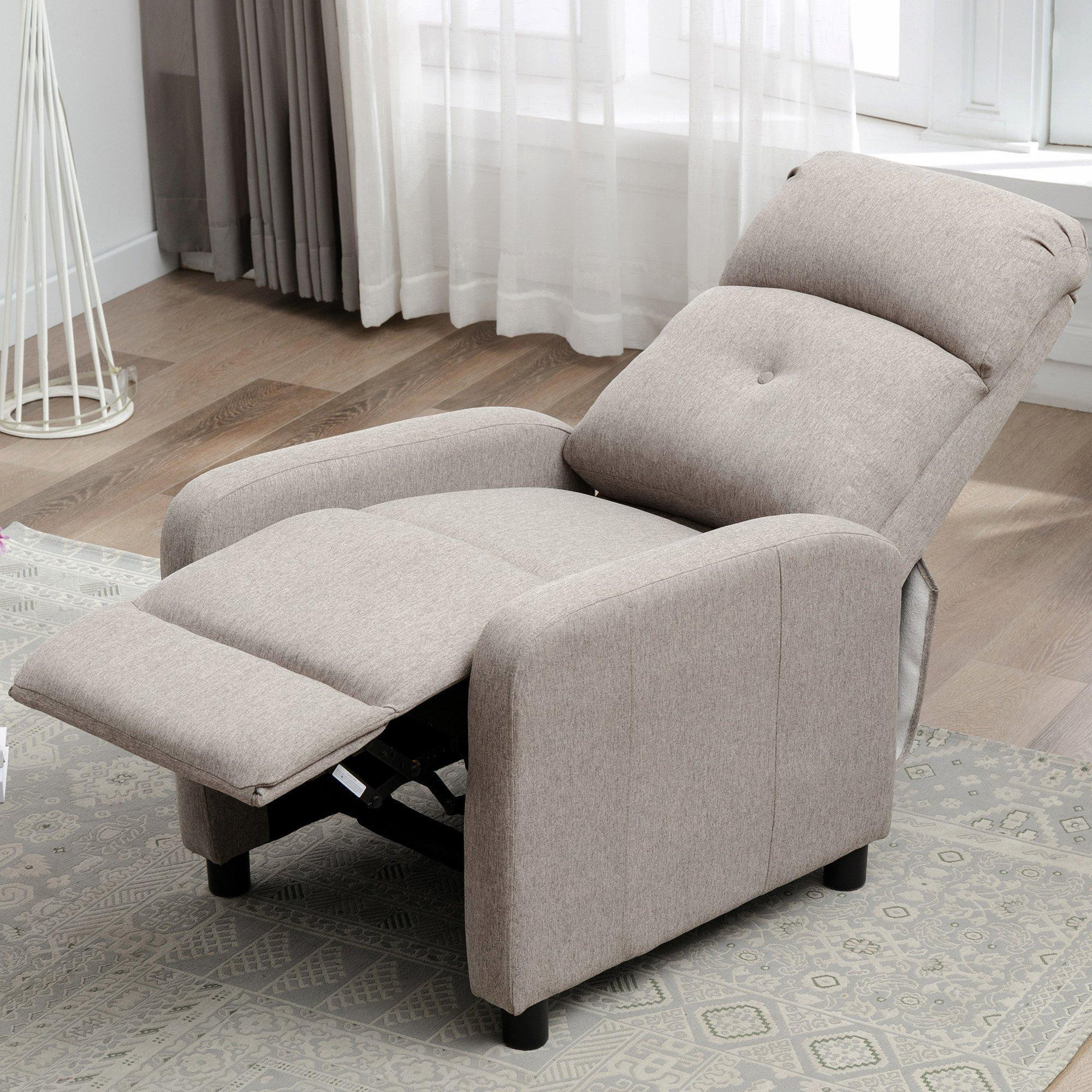 Milton Modern Pushback Recliner Armchair Sofa Compact Reclining Chair - image 1