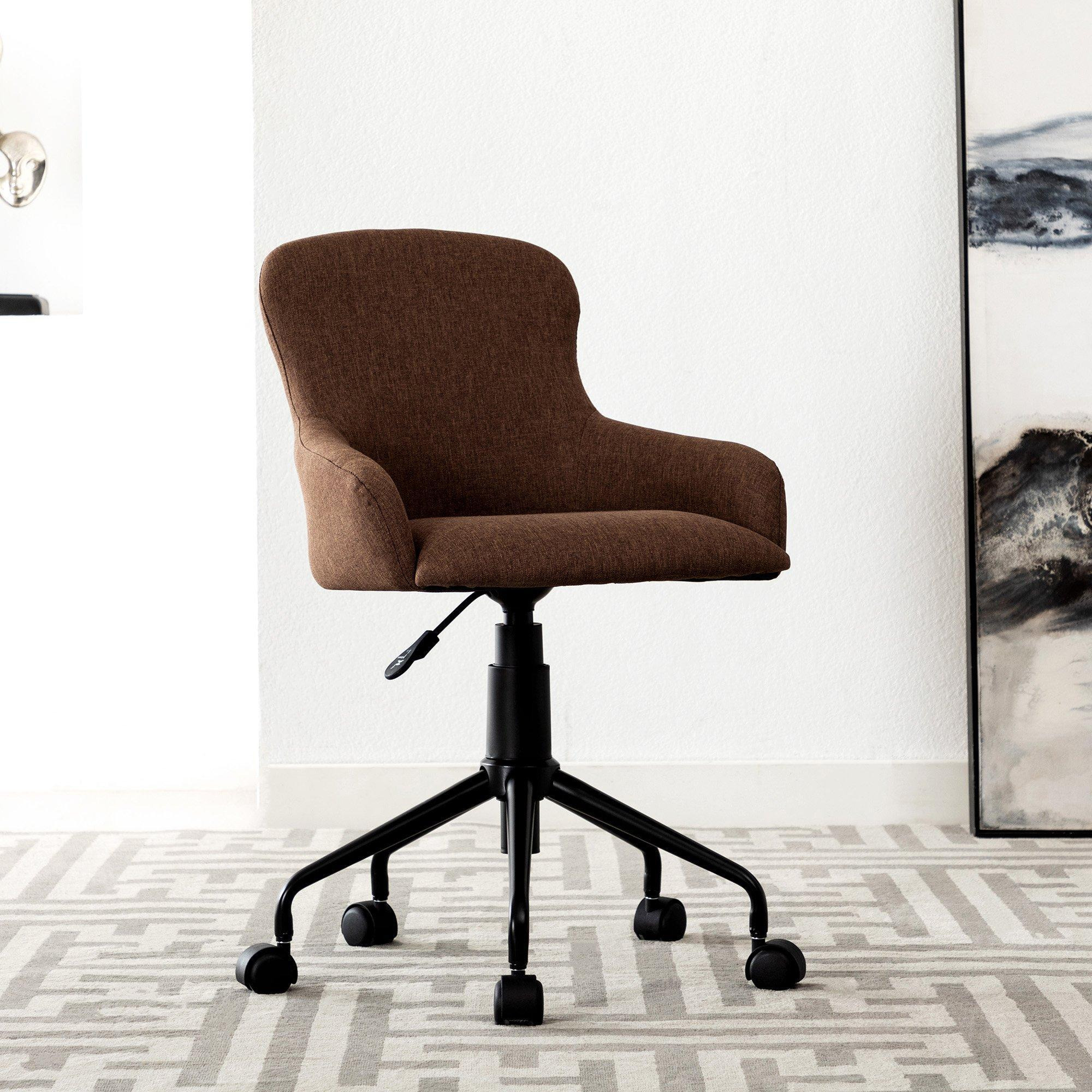 Cecil Linen Swivel Desk Study Computer Modern Home Office Chair - image 1