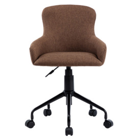 Cecil Linen Swivel Desk Study Computer Modern Home Office Chair - thumbnail 3