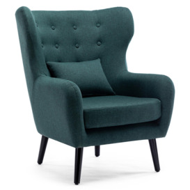 Winslow Wing Back Fabric Occasional Button Back Modern Accent Armchair - thumbnail 2