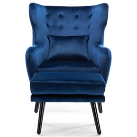 Winslow Wing Back Fabric Occasional Button Back Modern Accent Armchair - thumbnail 3