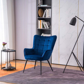 Vera Velvet Occasional Living Room Modern Accent Chair in 3 Colours - thumbnail 1