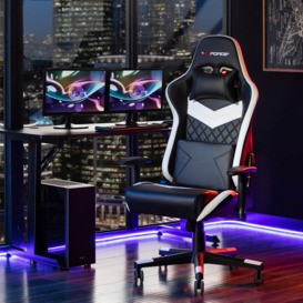 Evo SR Reclining Sports Racing Gaming Office Desk Faux Leather Chair - thumbnail 1