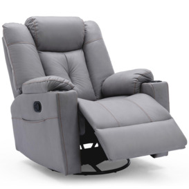 Afton Technology Fabric Recliner Rocking Swivel Cinema Sofa Chair - thumbnail 3
