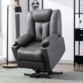 Afton Technology Fabric Single Motor Rise Recliner Lift Mobility Chair - thumbnail 1