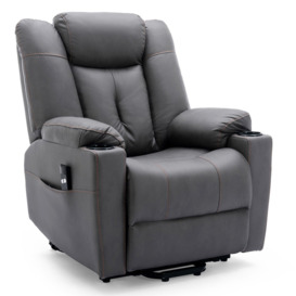 Afton Technology Fabric Single Motor Rise Recliner Lift Mobility Chair - thumbnail 2