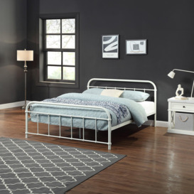 Tewin Vintage Hospital Style Metal Bed Frame - thumbnail 1