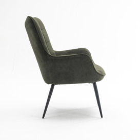 Vera Velvet Occasional Living Room Modern Accent Chair in 3 Colours - thumbnail 3
