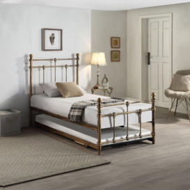 Bayford Traditional Single Metal Bed Frame with Guest Trundle Bed