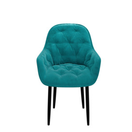 Set Of 2 Anika Modern Velvet Dining Chair Padded Seat Metal Legs - thumbnail 3