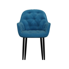 Set Of 2 Anika Modern Velvet Dining Chair Padded Seat Metal Legs - thumbnail 3