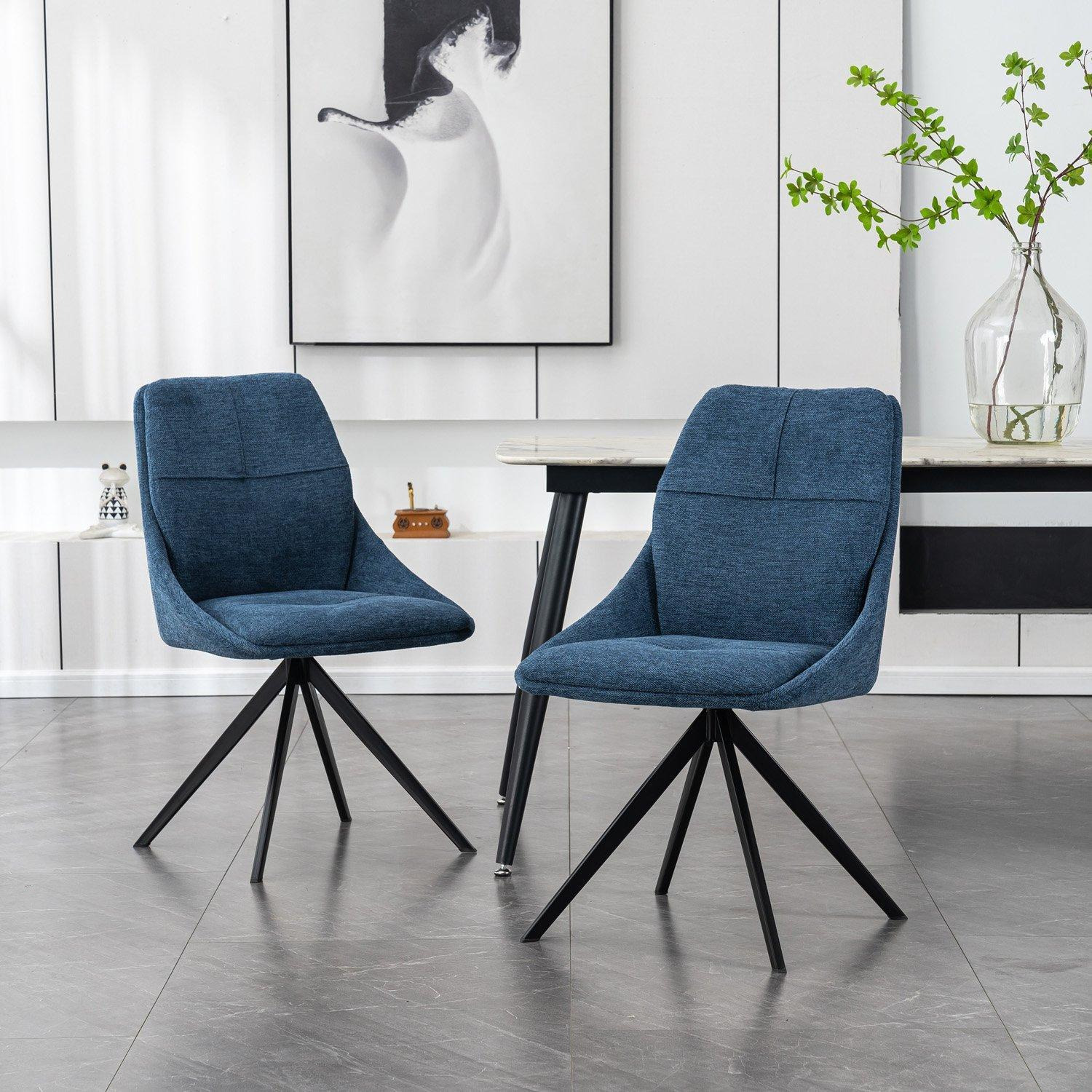 Set of 8 Luna Modern Fabric Dining Chair Padded Seat w Arms Metal Legs - image 1