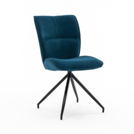 Set of 6 Dina Modern Velvet Dining Chair Padded Seat Metal Legs - thumbnail 2