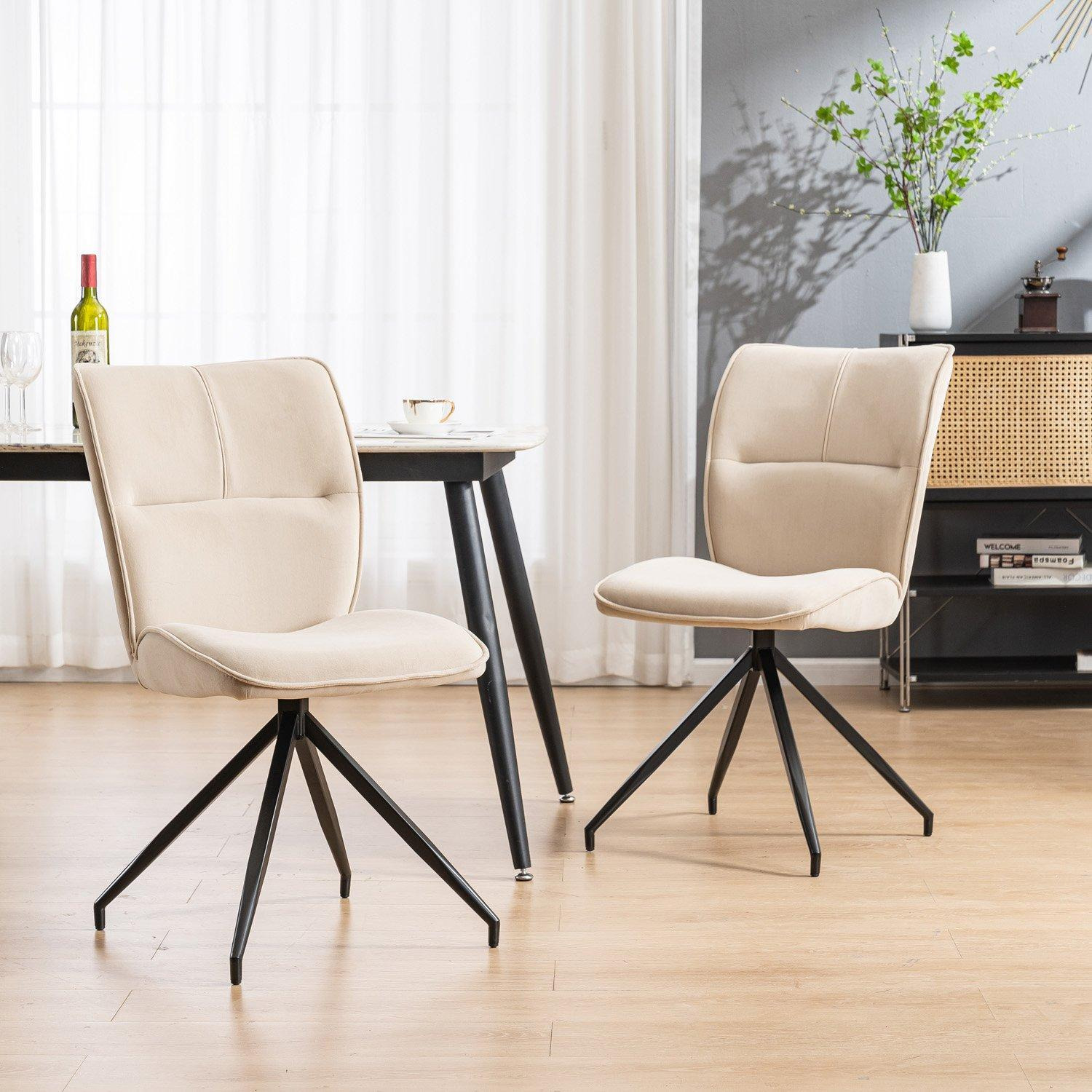 Set of 8 Dina Modern Velvet Dining Chair Padded Seat Metal Legs - image 1