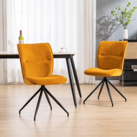 Set of 6 Dina Modern Velvet Dining Chair Padded Seat Metal Legs - thumbnail 1