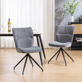 Set of 4 Dina Modern Velvet Dining Chair Padded Seat Metal Legs