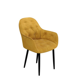 Set Of 6 Anika Modern Velvet Dining Chair Padded Seat Metal Legs - thumbnail 2