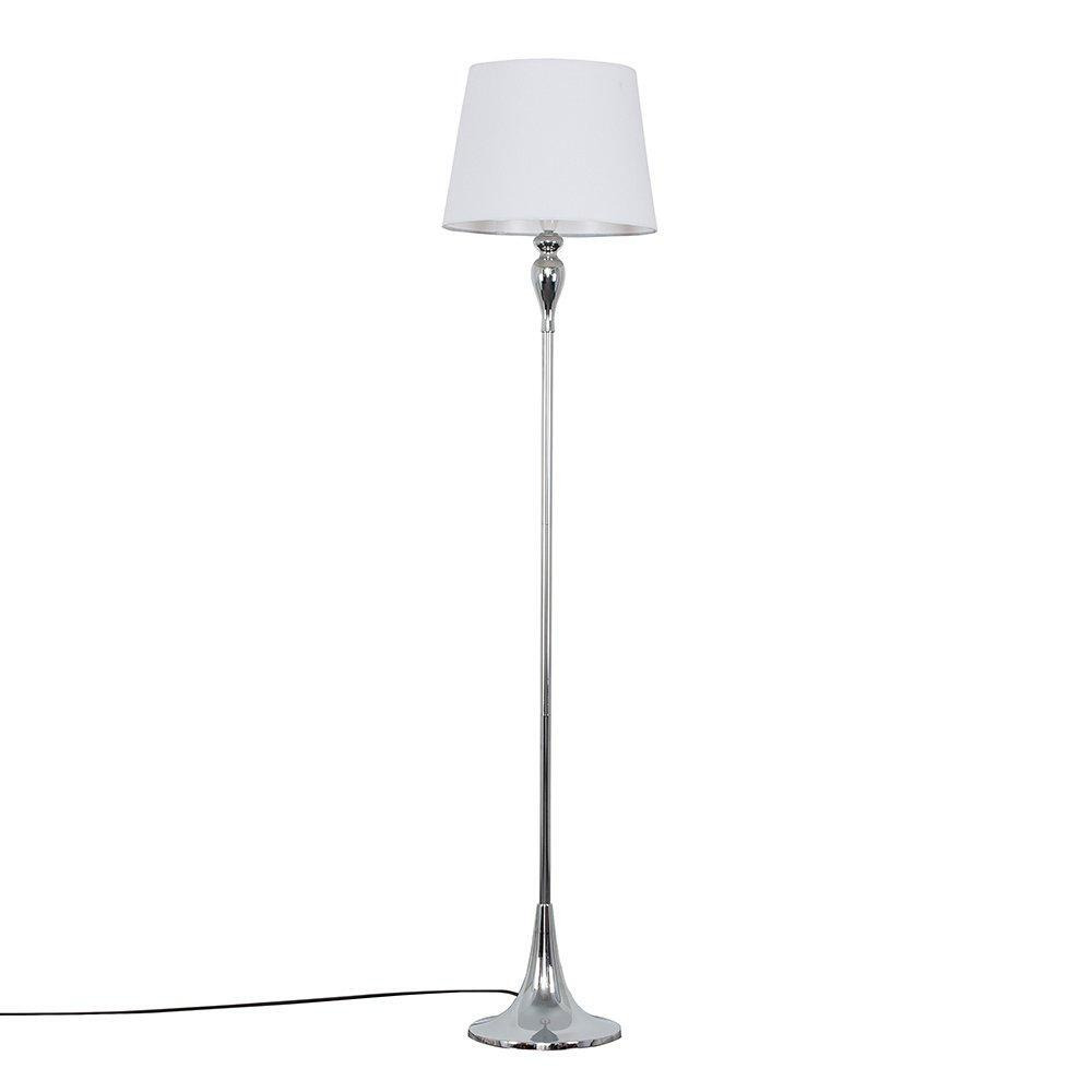 Faulkner Silver Floor Lamp Large White Tapered Shade - image 1