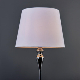 Faulkner Silver Floor Lamp Large White Tapered Shade - thumbnail 3