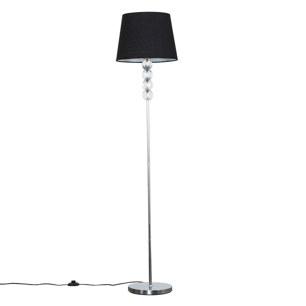 Eleanor Silver Floor Lamp With Large Black Tapered Shade - image 1