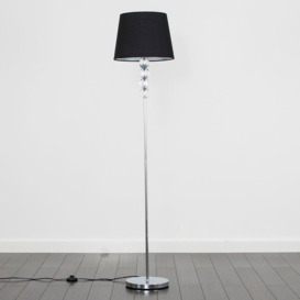 Eleanor Silver Floor Lamp With Large Black Tapered Shade - thumbnail 2