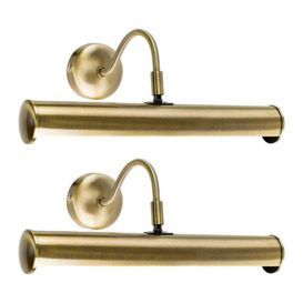 Gemini Pair of Gold Indoor Wall Picture Lights - thumbnail 1