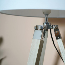Brown Table Lamp White Shade - thumbnail 3