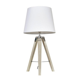Brown Table Lamp White Shade - thumbnail 1